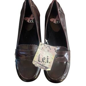 NWT L.e.i. Girl size 3 Childrens casual penny loafer brown
